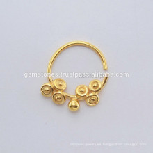 925 Sterling Silver Nose Ring Joyería, hecho a mano Septum nariz Anillo Gold Plated Body Jewelry proveedores